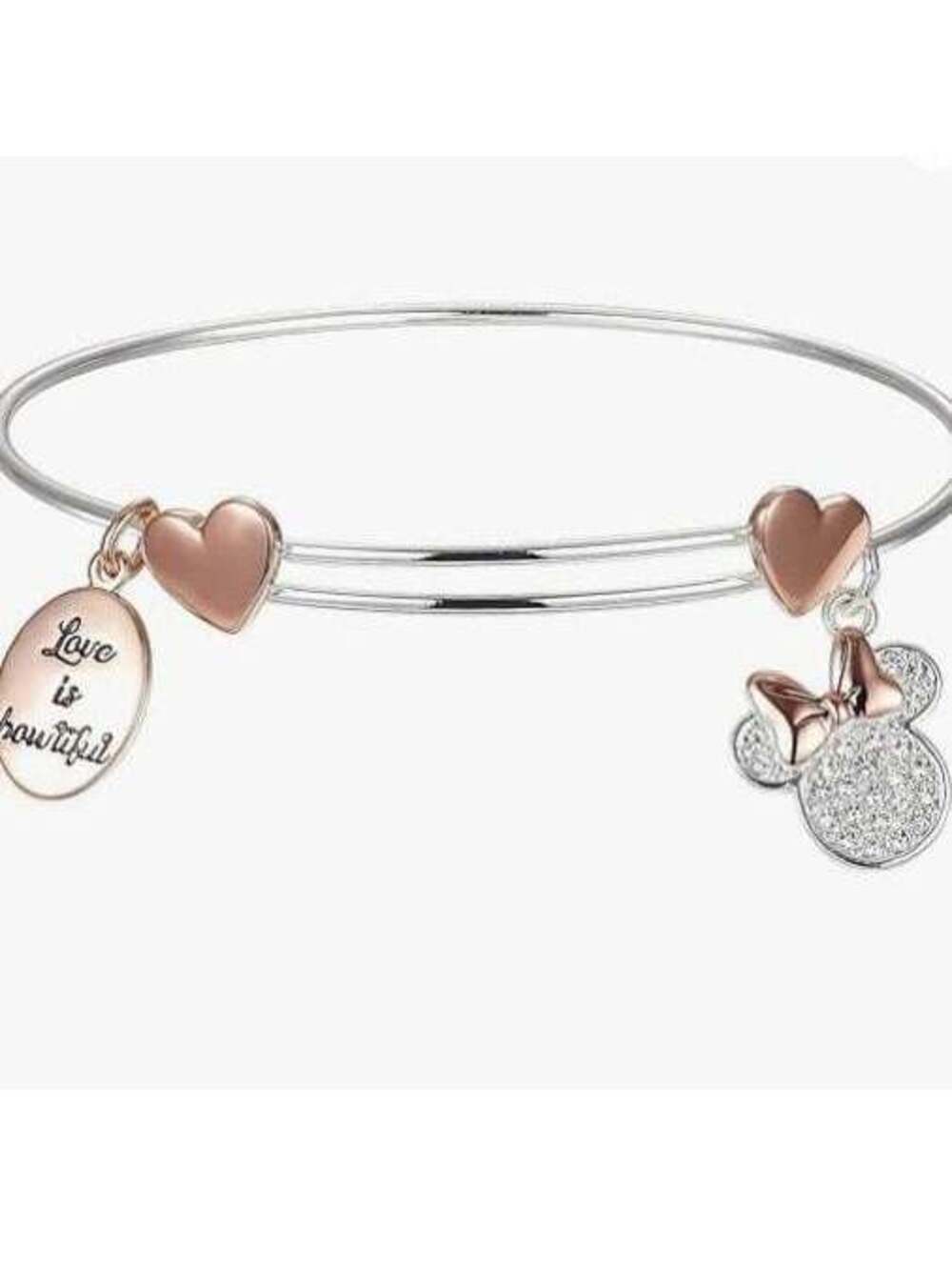 Disney Love Bowtiful Minnie Mouse Quiet Luxury Bangle Charm Bracelet DisneyBound